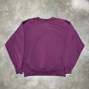 Vintage 90s Red Boxy Heavyweight Blank Cotton Sweatshirt